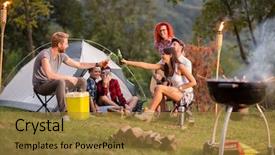  Presentation with bottles - Colorful presentation theme enhanced with fun outing - guys and lassies tapping backdrop and a gold colored foreground