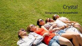  Presentation with diverse group of smiling people giving thumbs up - Audience pleasing PPT layouts consisting of close up of dessert table with peanut glazed with sugar candy close up a part of candy bar backdrop and a ocean colored foreground.