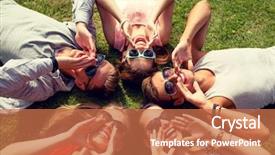  Presentation with friendship - Slides having fun park - friendship leisure summer and people background and a coral colored foreground