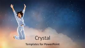  Presentation with starry night - Slides having fun people and bedtime concept background and a soft green colored foreground