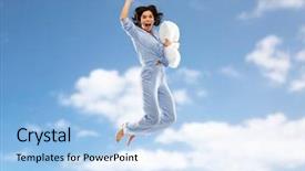  Presentation with blue sky - PPT layouts featuring fun people and bedtime concept background and a light blue colored foreground