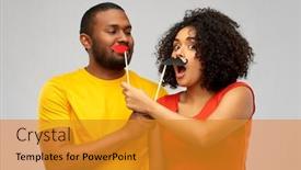  Presentation with african people - Slide set featuring fun-photo-booth-and-people background and a gold colored foreground