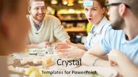  Presentation with hipster girl playing tetris game - Slide deck consisting of fun playing game with scraps background and a lemonade colored foreground