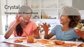  Presentation with fun - Slides consisting of fun playing with modelling clay background and a soft green colored foreground