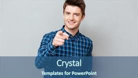  Presentation with man looking up happy - Colorful theme enhanced with fun powerpoints - photo of attractive happy young backdrop and a  colored foreground