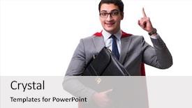  Presentation with super hero dog red - Amazing theme having fun powerpoints - super hero businessman isolated backdrop and a  colored foreground