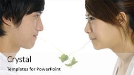  Presentation with catholic couple silhouette of young - Presentation featuring fun powerpoints - young happy couple on white background and a  colored foreground