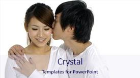  Presentation with young happy couple - Amazing presentation having fun powerpoints - young happy couple on white backdrop and a  colored foreground