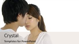  Presentation with catholic couple silhouette of young - Colorful presentation theme enhanced with fun powerpoints - young happy couple on white backdrop and a  colored foreground