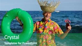  Presentation with happy retirement - Slide deck with fun retirement - retired man is having background and a ocean colored foreground