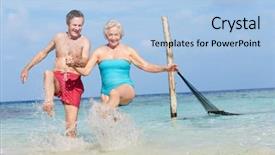  Presentation with active seniors senior couple - Cool new theme with cow resting in farm at torres rio grande do sul brazil backdrop and a tawny brown colored foreground