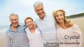  Presentation with walking - Presentation theme having fun retirement - senior people walking background and a lemonade colored foreground