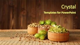  Presentation with beer - Audience pleasing presentation consisting of fun fest - beer ingredients on wooden background backdrop and a wine colored foreground