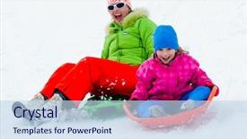  Presentation with winter family - Slide set featuring natural light good morning mood background and a light gray colored foreground.