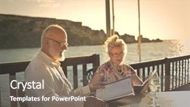  Presentation with drinking glass - PPT layouts enhanced with fun sun - elderly couple drinking a glass background and a  colored foreground