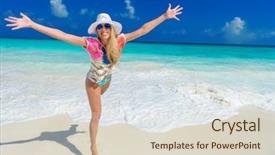  Presentation with real woman hair texture human - Audience pleasing slide set consisting of fun sun - long haired blonde woman backdrop and a lemonade colored foreground