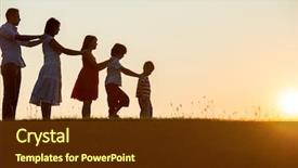  Presentation with silhoutte married couples - Theme enhanced with fun thank - silhoutte of happy family enjoying background and a tawny brown colored foreground