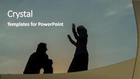  Presentation with silhoutte married couples - PPT layouts with fun thank - silhoutte of happy family enjoying background and a gray colored foreground