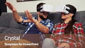  Presentation with vision - PPT layouts consisting of fun using white virtual reality background and a tawny brown colored foreground