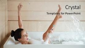  Presentation with shaving - PPT layouts enhanced with fun while lying in bath background and a soft green colored foreground