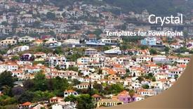  Presentation with island - PPT theme consisting of funchal madeira island portugal background and a gray colored foreground
