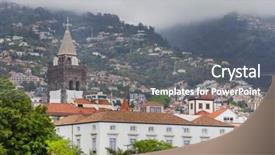  Presentation with island - Beautiful PPT layouts featuring funchal madeira island portugal backdrop and a gray colored foreground