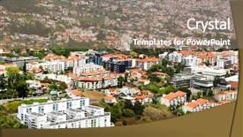  Presentation with island - Cool new slide deck with funchal madeira island portugal backdrop and a gray colored foreground