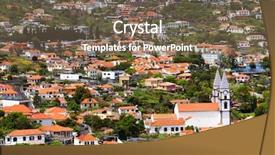  Presentation with island - PPT theme enhanced with funchal madeira island portugal background and a violet colored foreground