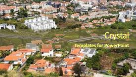  Presentation with island - PPT theme having funchal madeira island portugal background and a tawny brown colored foreground