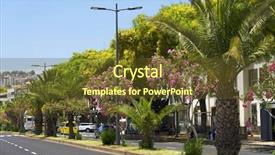  Presentation with island - Colorful PPT theme enhanced with funchal madeira island portugal backdrop and a tawny brown colored foreground