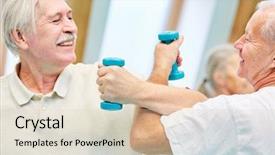  Presentation with honolulu seniors - Beautiful PPT theme featuring function - two seniors playfully test their backdrop and a lemonade colored foreground