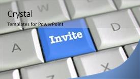  Presentation with invitation - Cool new PPT layouts with function invitation - invite computer key backdrop and a  colored foreground