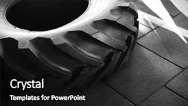  Presentation with tire - Colorful slide deck enhanced with heavy tire for training in gym backdrop and a black colored foreground