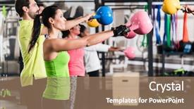  Presentation with workout - Presentation theme consisting of functional fitness workout in sport background and a coral colored foreground