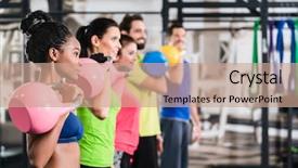  Presentation with workout - Presentation consisting of functional fitness workout in sport background and a coral colored foreground