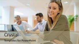  Presentation with startup korean drama - Colorful slide deck enhanced with fund goals - female startup team member smiling backdrop and a coral colored foreground