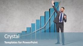 Presentation with business growth - Presentation having fund raising - business office growth or success background and a teal colored foreground