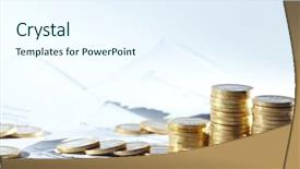  Presentation with financial report - Presentation design featuring blurred christmas lights pastel background and a coral colored foreground