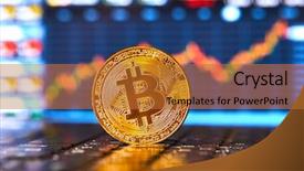  Presentation with bitcoin - Theme consisting of funding - digital currency bitcoin background and a gold colored foreground