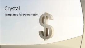  Presentation with golden dollar sign - Audience pleasing presentation design consisting of funding transportation - big stone dollar currency sign backdrop and a sky blue colored foreground