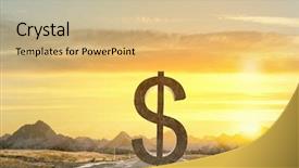  Presentation with dollar sign - Presentation design consisting of funding transportation - big stone dollar currency sign background and a coral colored foreground