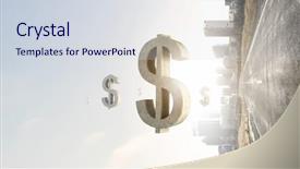  Presentation with gold dollar sign - Slide set with funding transportation - big stone dollar currency sign background and a sky blue colored foreground