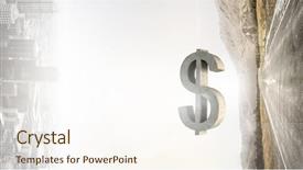  Presentation with gold dollar sign - Colorful theme enhanced with funding transportation - big stone dollar currency sign backdrop and a cream colored foreground