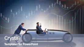  Presentation with teamwork - Cool new PPT layouts with funding transportation - businessman car pushing in teamwork backdrop and a  colored foreground