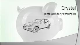  Presentation with transportation - Cool new presentation theme with funding transportation - piggy bank and drawings backdrop and a sky blue colored foreground