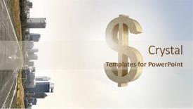  Presentation with deposit - PPT theme featuring funding transportation - safe deposit symbol mixed media background and a  colored foreground