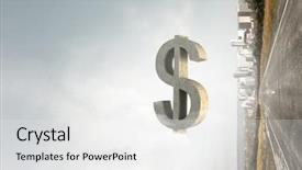  Presentation with investments - Presentation theme featuring funding transportation - your money investments background and a  colored foreground