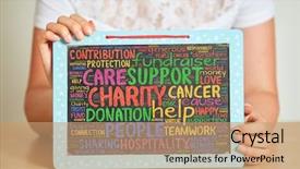  Presentation with charity - Theme with fundraiser for charity project background and a coral colored foreground