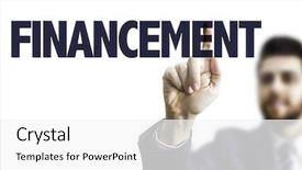  Presentation with goal - Theme having fundraiser goal - business man pointing the text background and a white colored foreground