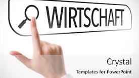  Presentation with economy - Colorful slide deck enhanced with fundraiser goal - economy in german written backdrop and a white colored foreground